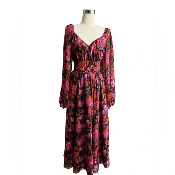 Steve Madden Laine Dress Floral Long Sleeve NWT - Picture 5 of 11
